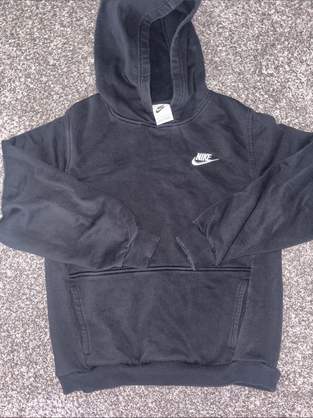 Nike Black Hoodie with White Swoosh Logo